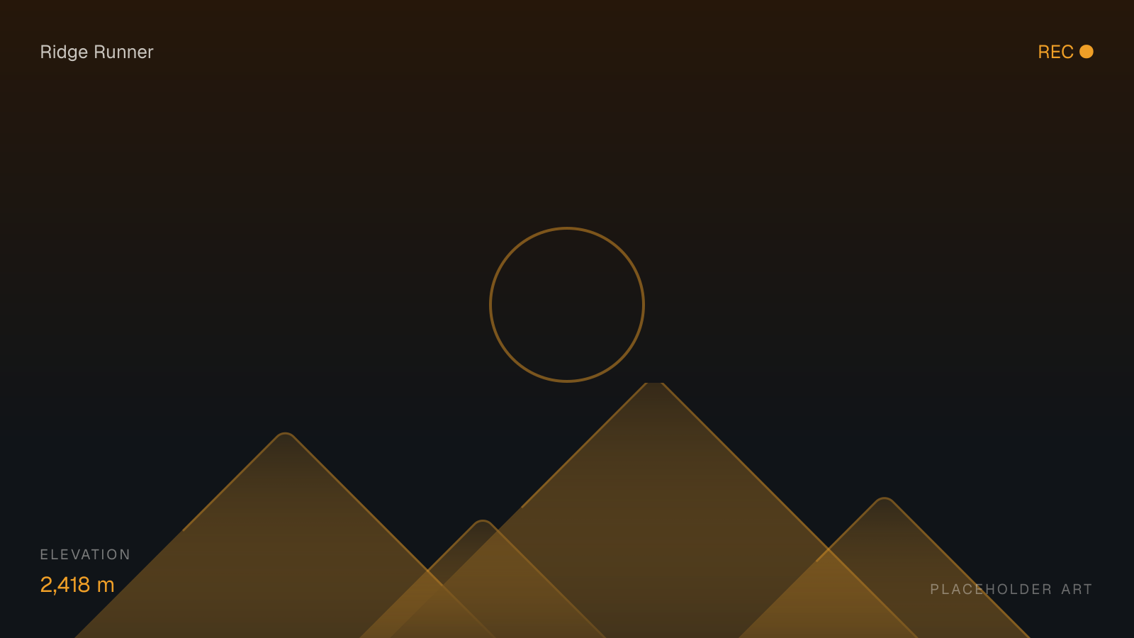 Ridge Runner in-game view of the generated ridge line